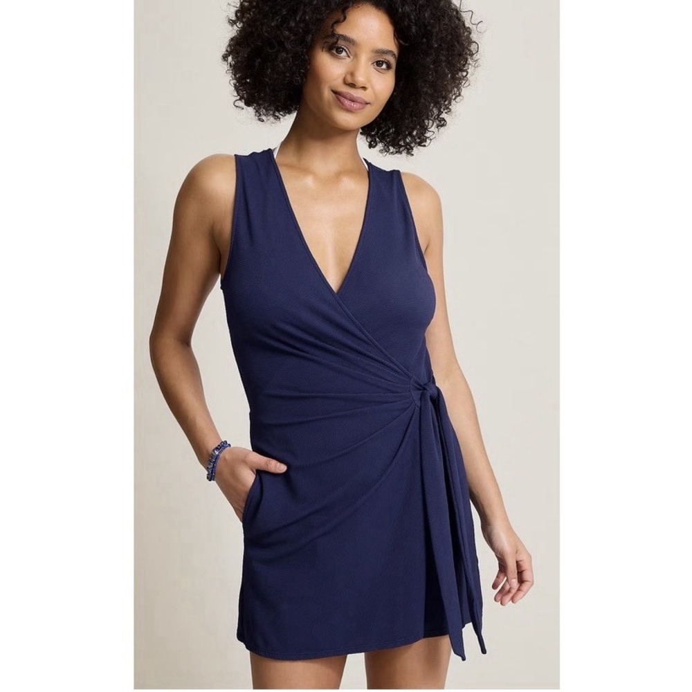 Tommy Bahama Island Cays Wrap Beach Romper Swim Cover-Up Blue Size XS